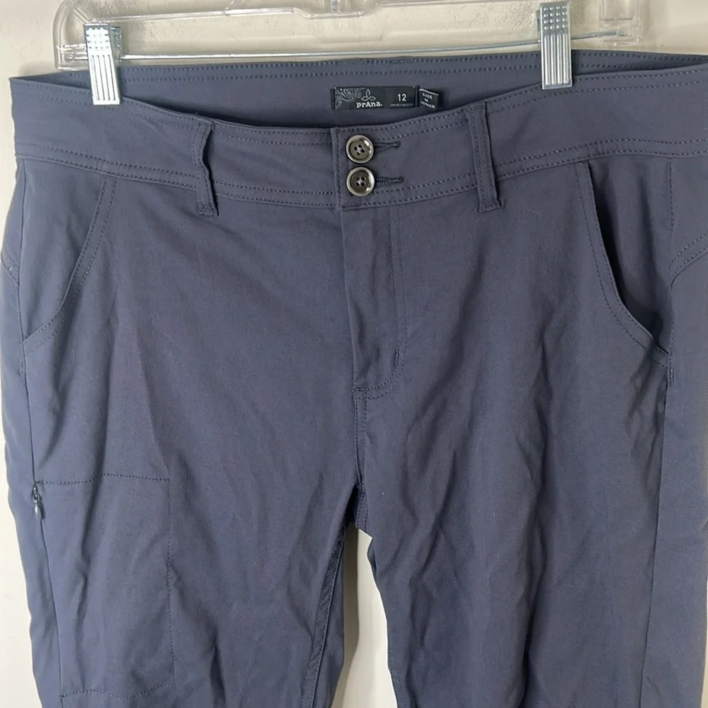 PRANA Halle Straight Convertible Hiking Pants Charcoal Gray Size 12 - Picture 3 of 16